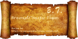 Breznyánszky Timon névjegykártya